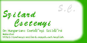 szilard csetenyi business card